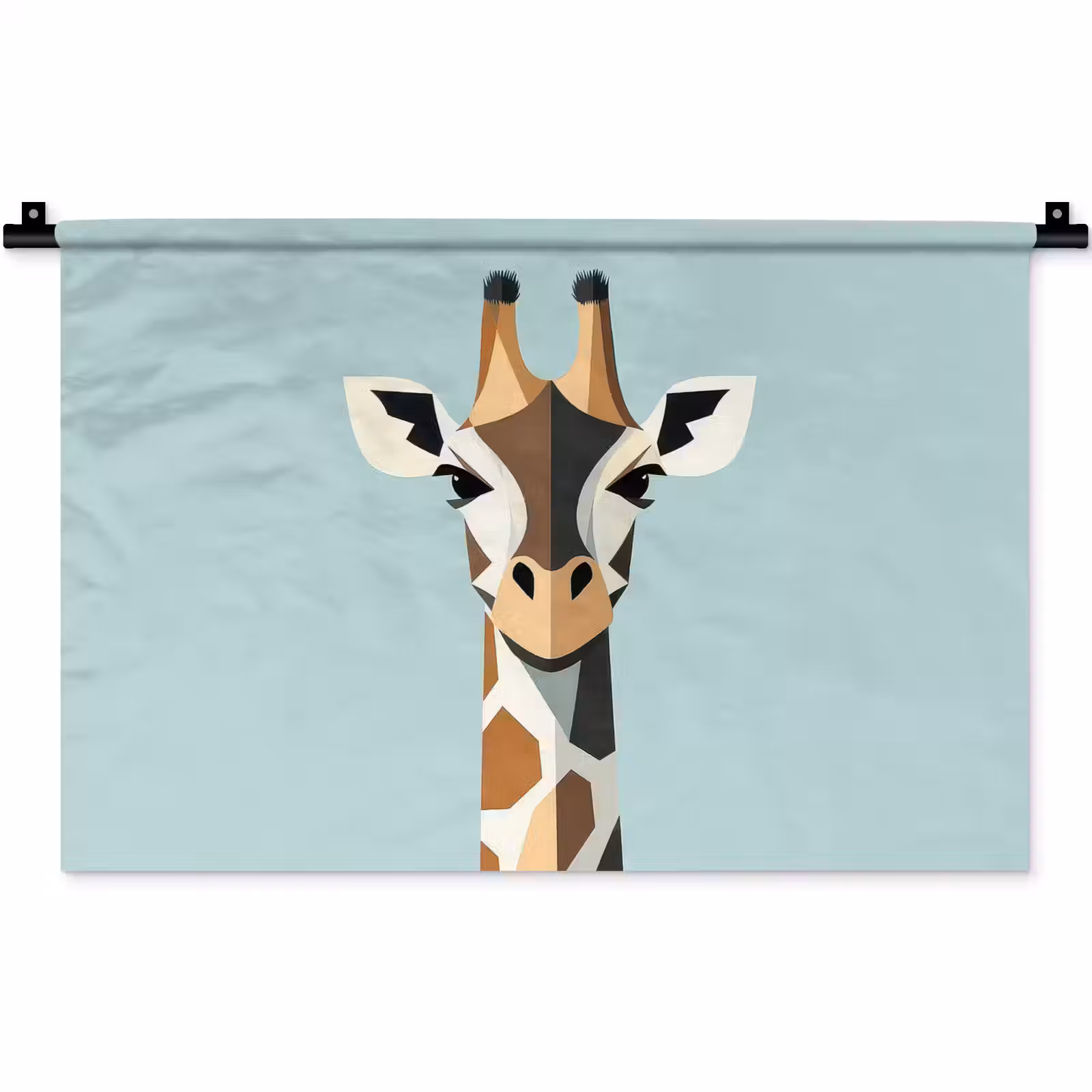 Wandkleed - Giraffe - Illustratie - Bruin - Minimalistisch — 1