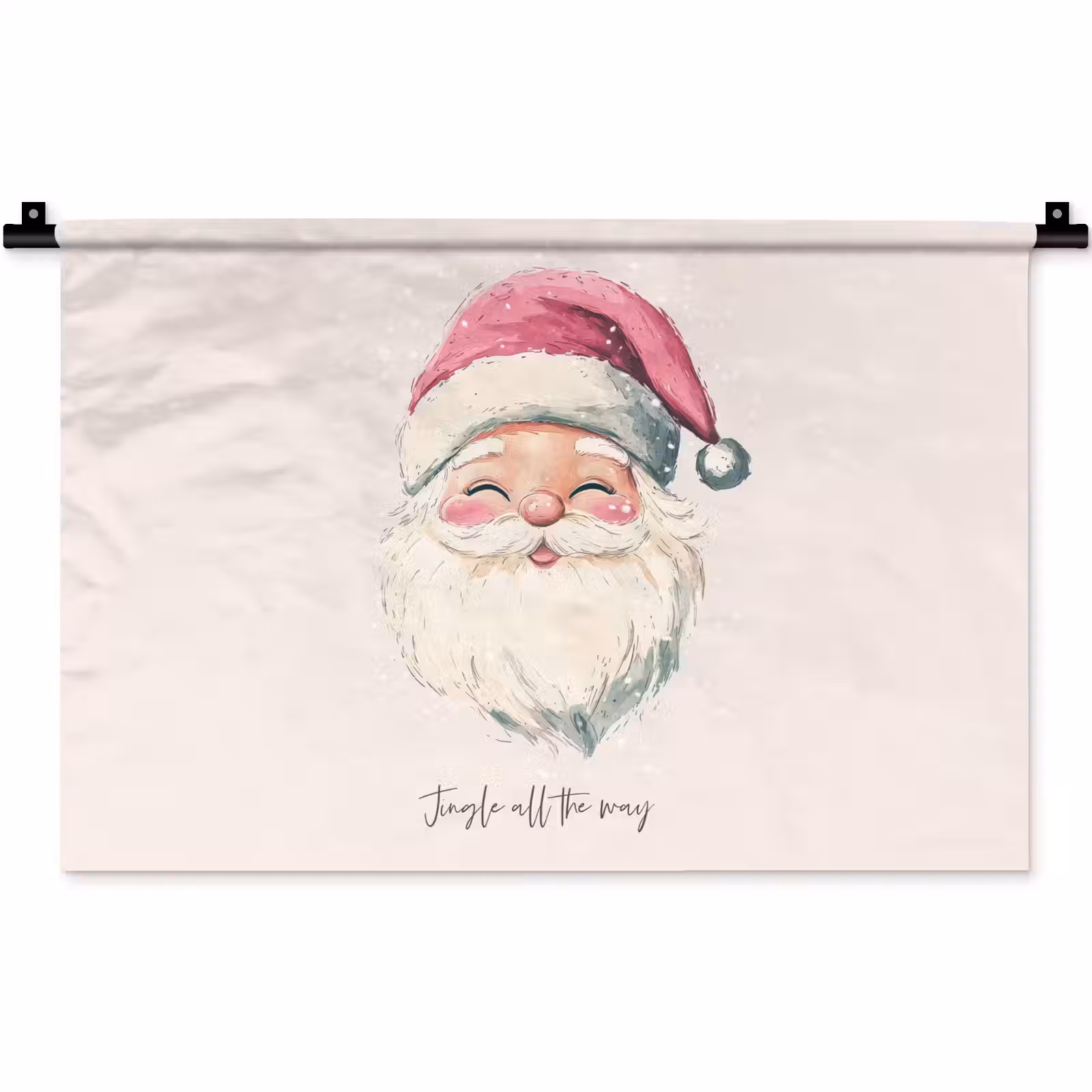 Wandkleed - Kerstman - Kerst - Quote - Beige — 1