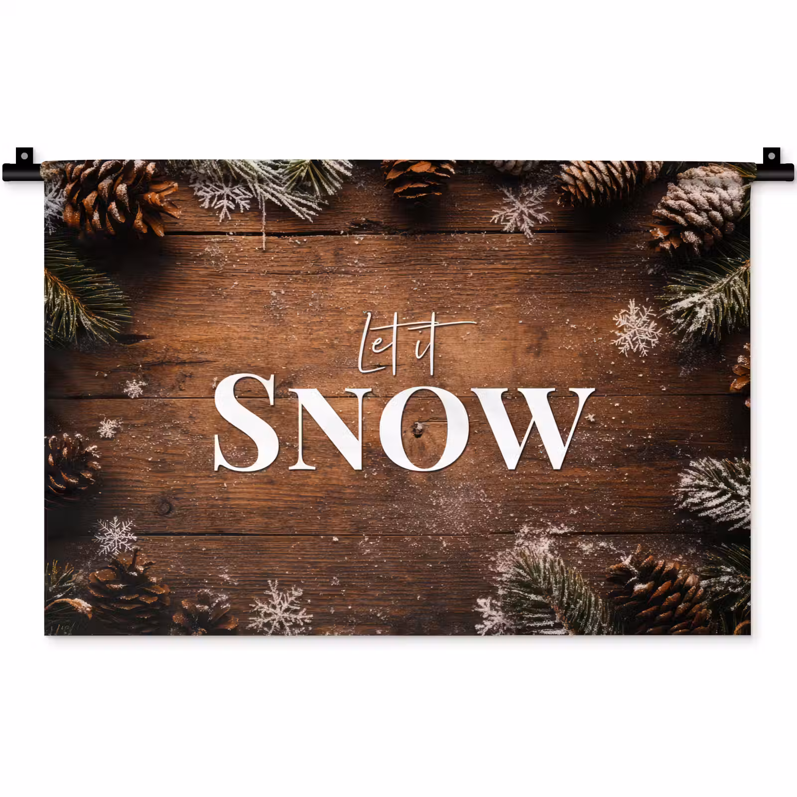 Wandkleed - Sneeuw - Houtlook - Quote - Let it snow — 1