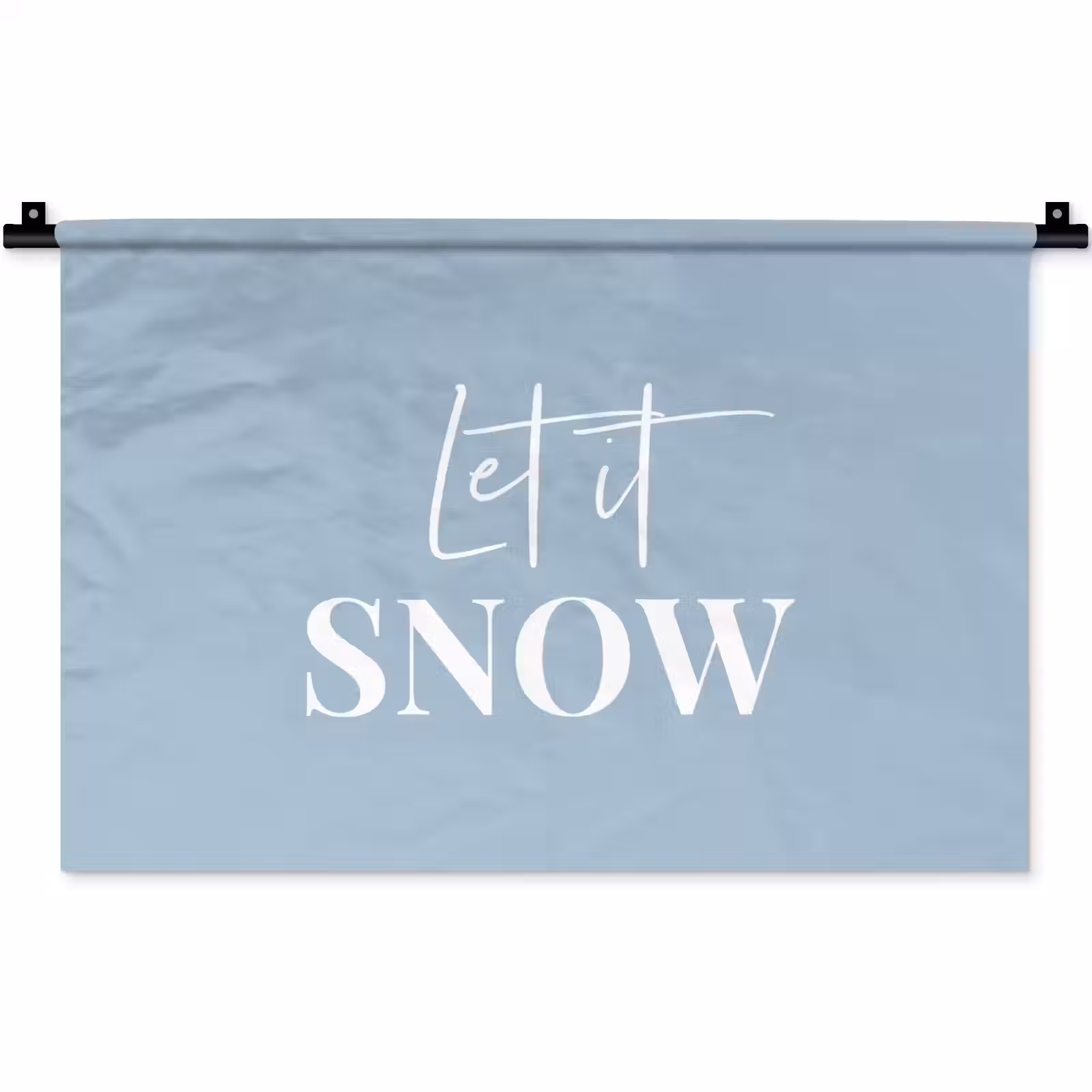 Wandkleed - Sneeuw - Winter - Blauw - Let it snow — 1