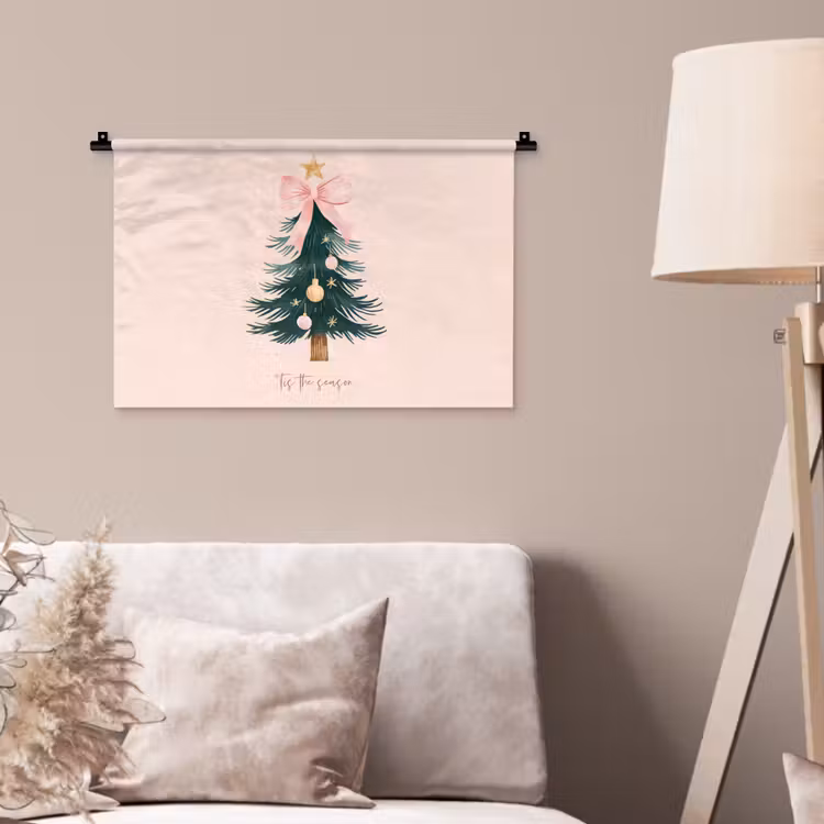 Wandkleed - Christmas Season - Kerst - Kerstboom - Roze — 2
