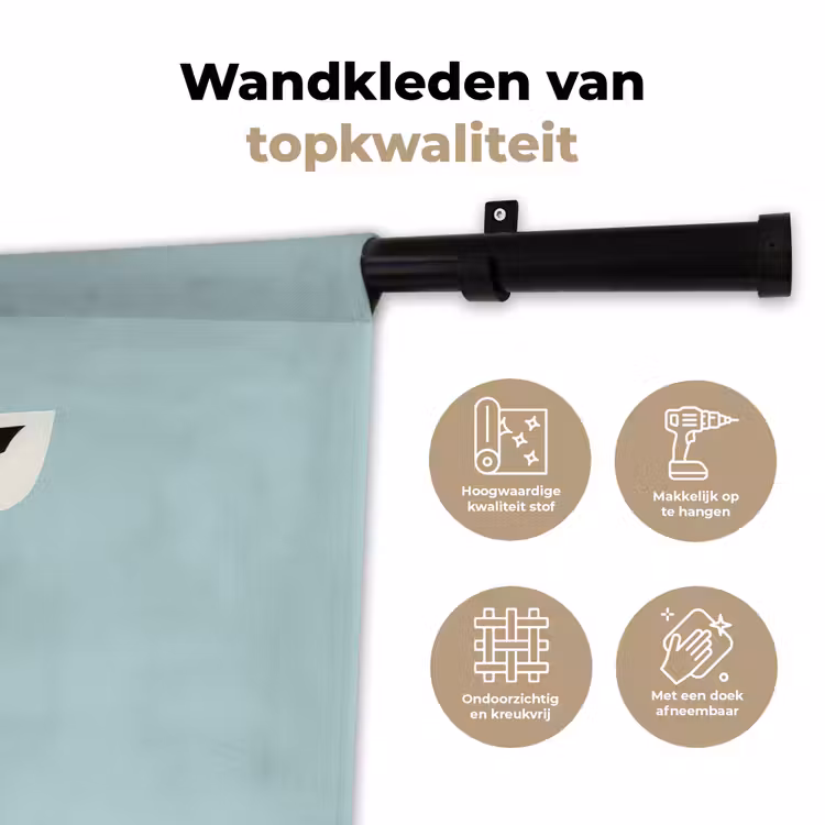 Wandkleed - Giraffe - Illustratie - Bruin - Minimalistisch — 3
