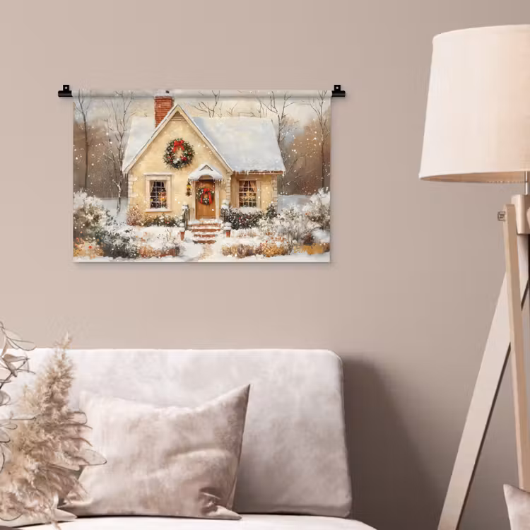Wandkleed - Kerst - Huis - Winter - Sneeuw — 2