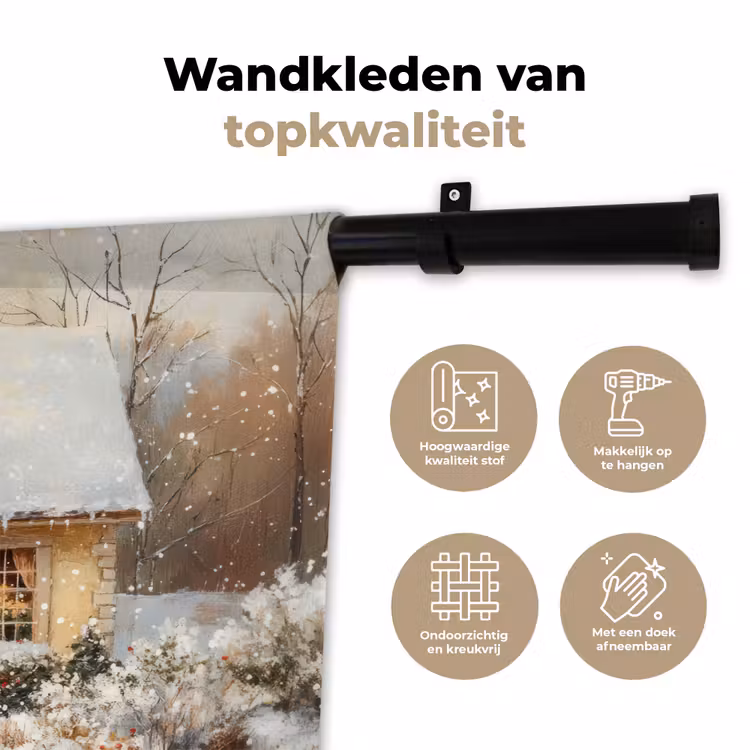 Wandkleed - Kerst - Huis - Winter - Sneeuw — 3