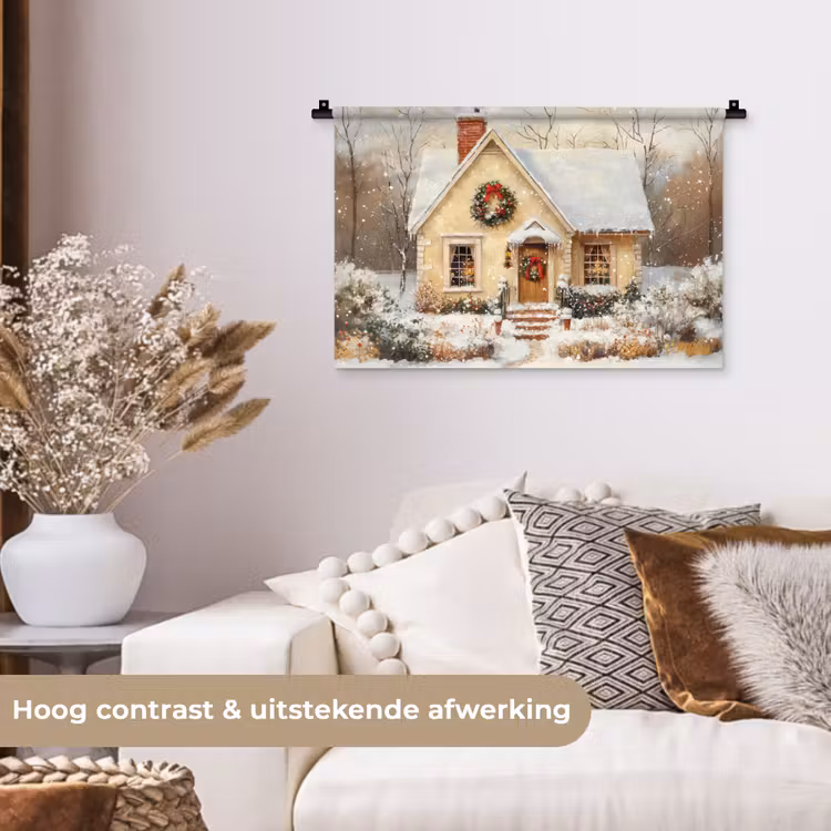 Wandkleed - Kerst - Huis - Winter - Sneeuw — 4