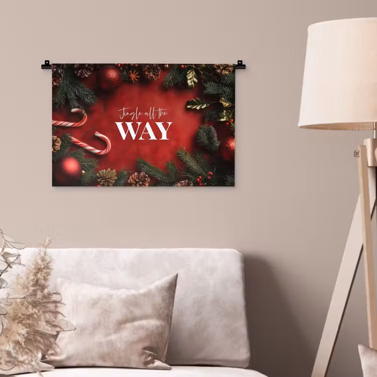 Wandkleed - Kerst - Quote - Rood - Kerstballen — 2