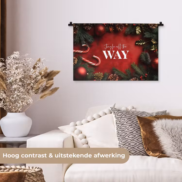 Wandkleed - Kerst - Quote - Rood - Kerstballen — 4