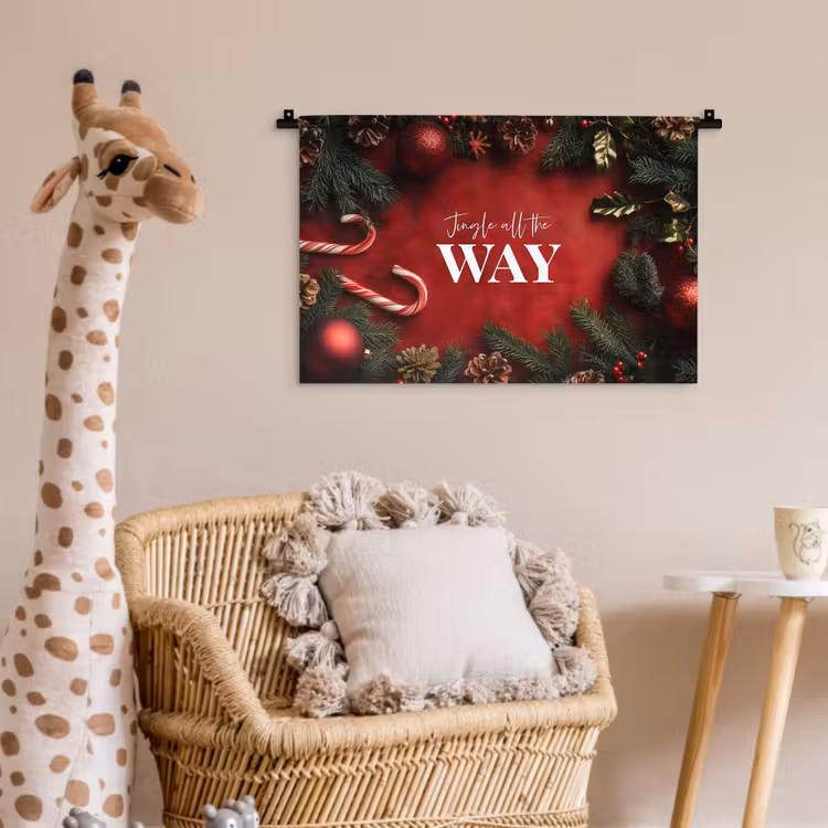 Wandkleed - Kerst - Quote - Rood - Kerstballen — 5