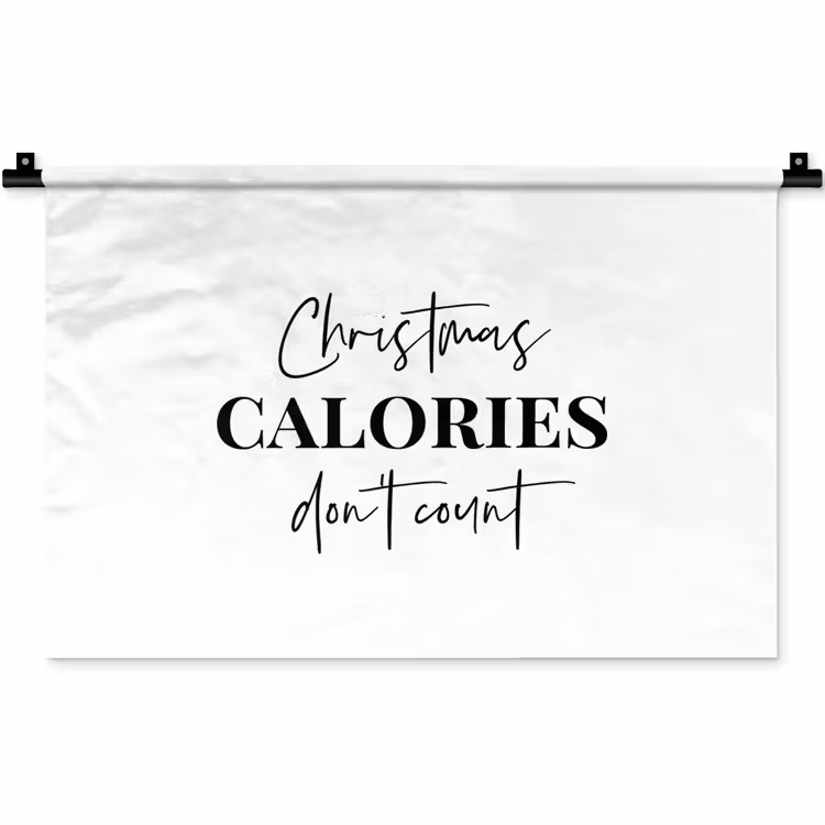 Wandkleed - Kerst quote - Winter - Christmas calories - Wit — 1