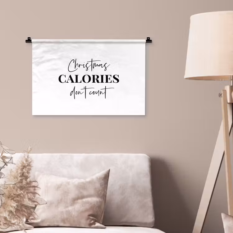 Wandkleed - Kerst quote - Winter - Christmas calories - Wit — 2