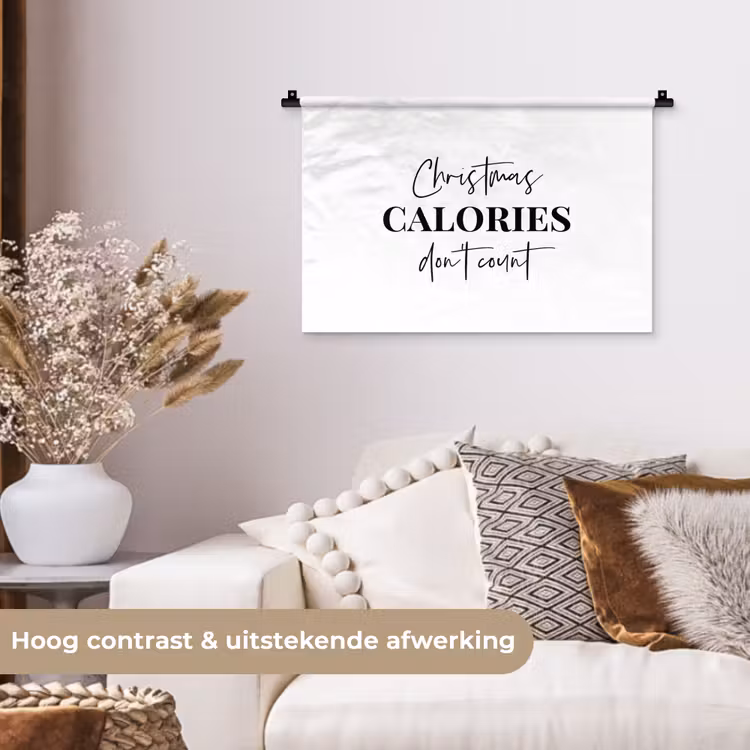 Wandkleed - Kerst quote - Winter - Christmas calories - Wit — 4