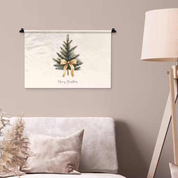Wandkleed - Kerstboom - Kerst - Merry Christmas - Beige — 2
