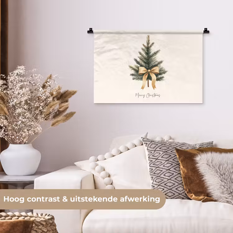 Wandkleed - Kerstboom - Kerst - Merry Christmas - Beige — 4