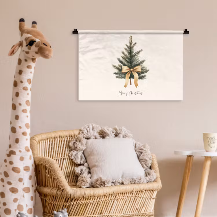 Wandkleed - Kerstboom - Kerst - Merry Christmas - Beige — 5