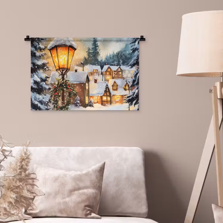 Wandkleed - Kerstdorp - Huizen - Sneeuw - Kerst — 2