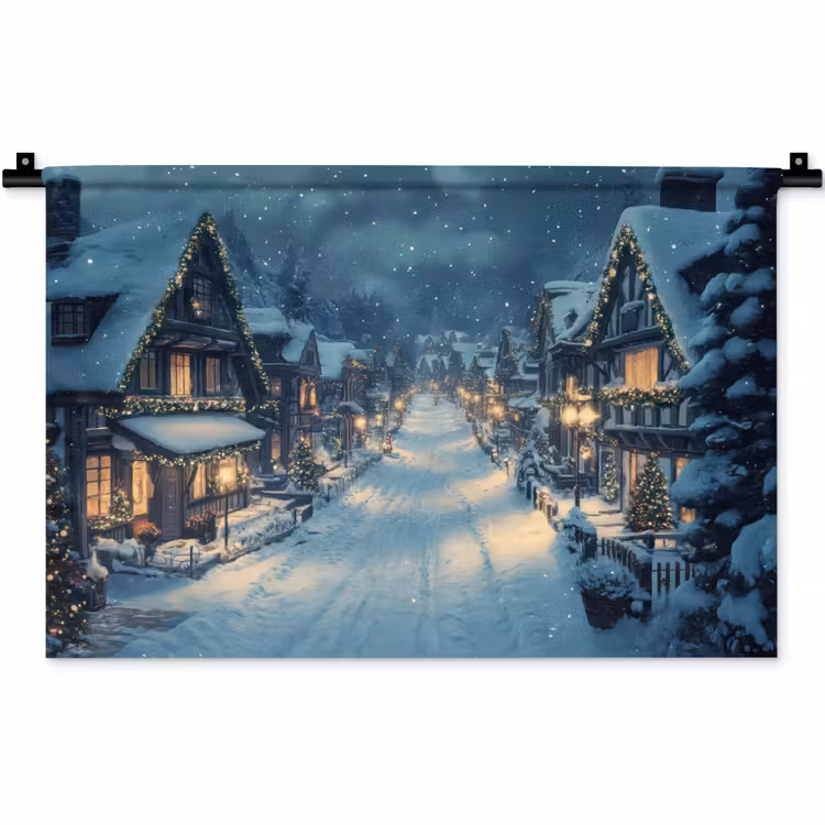 Wandkleed - Kerstdorp - Kerst - Sneeuw - Winter — 1
