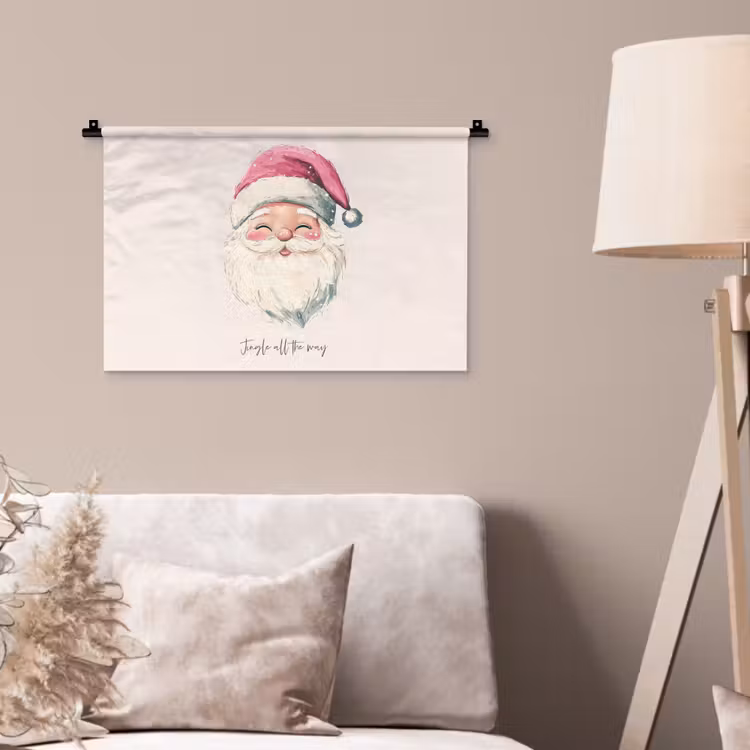 Wandkleed - Kerstman - Kerst - Quote - Beige — 2