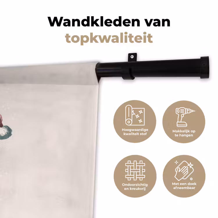 Wandkleed - Kerstman - Kerst - Quote - Beige — 3