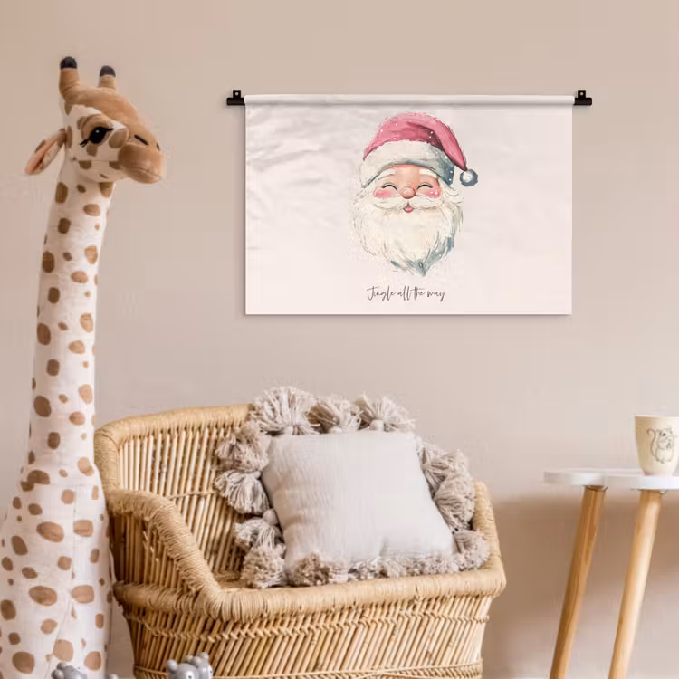 Wandkleed - Kerstman - Kerst - Quote - Beige — 5