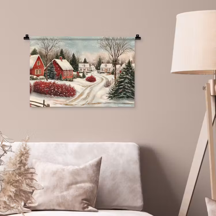 Wandkleed - Kerstsfeer - Landelijk - Rood — 2