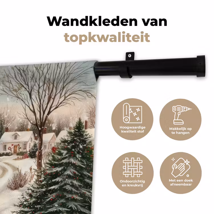 Wandkleed - Kerstsfeer - Landelijk - Rood — 3