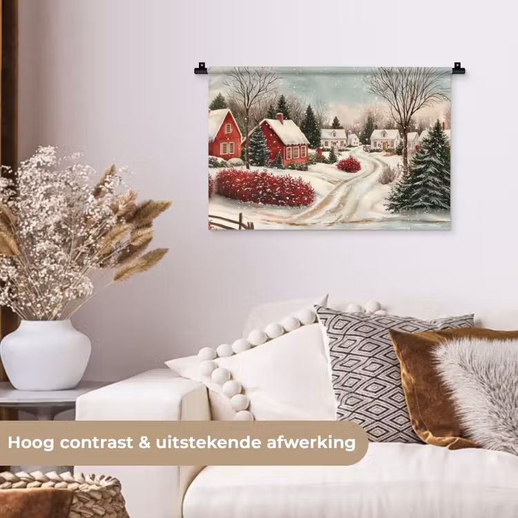 Wandkleed - Kerstsfeer - Landelijk - Rood — 4