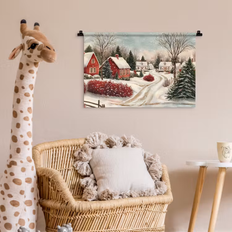 Wandkleed - Kerstsfeer - Landelijk - Rood — 5