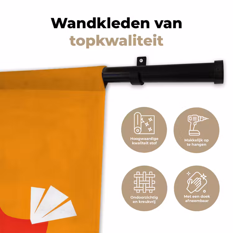 Wandkleed - Kippen - Oranje - Vlakken — 3