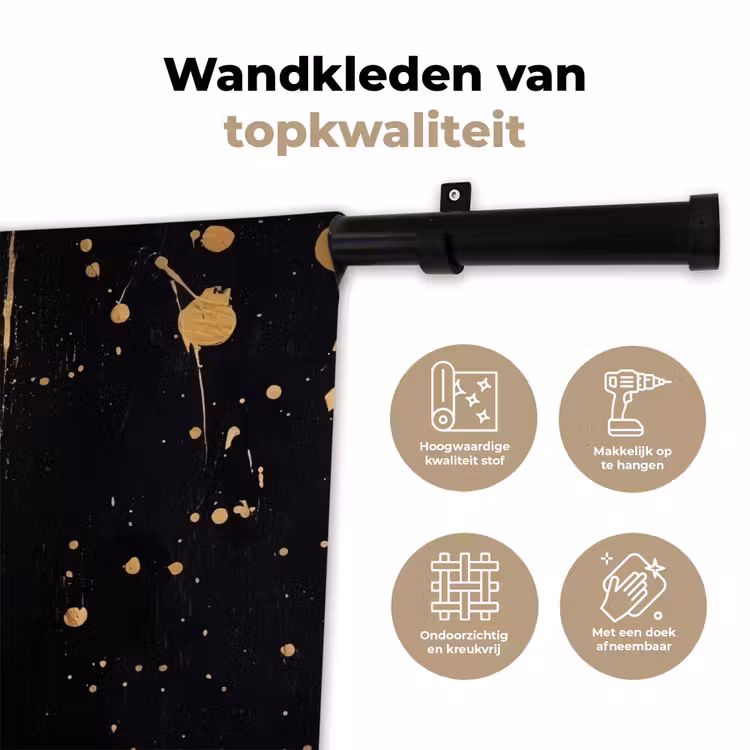 Wandkleed - Portret - Leeuw - Abstract - Goud — 3