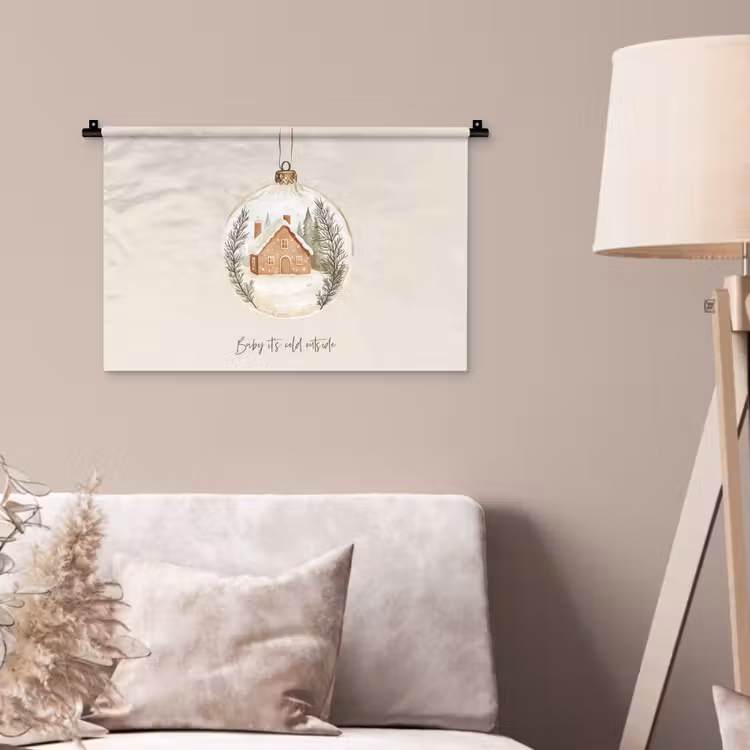 Wandkleed - Quote - Winter - Kerst - Beige - Kerstbal — 2