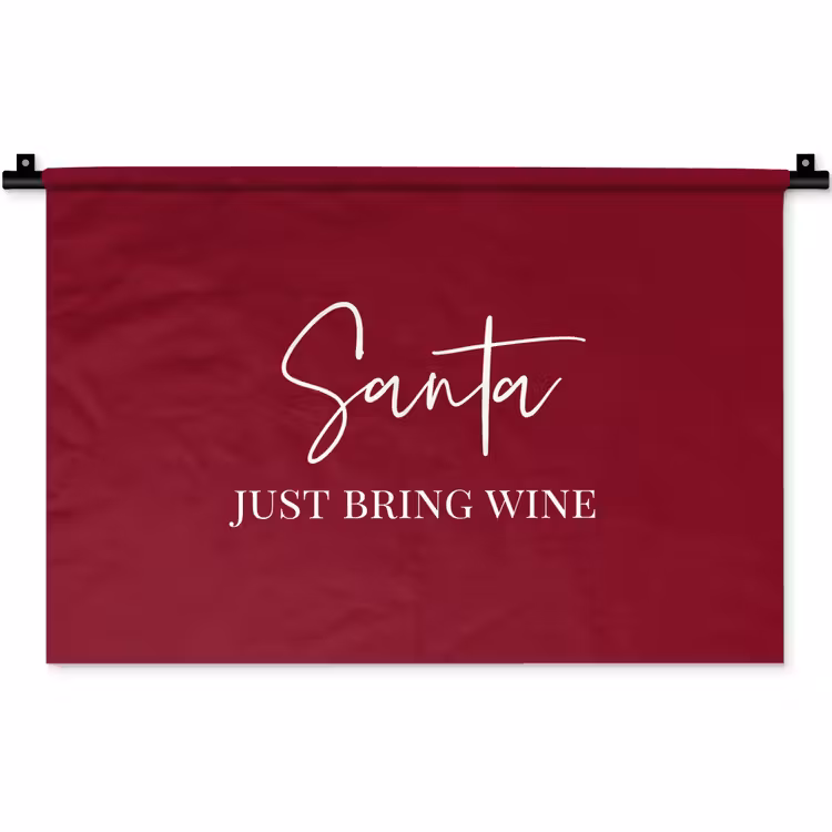 Wandkleed - Santa - Wine - Rood - Kerst - Kerstman — 1