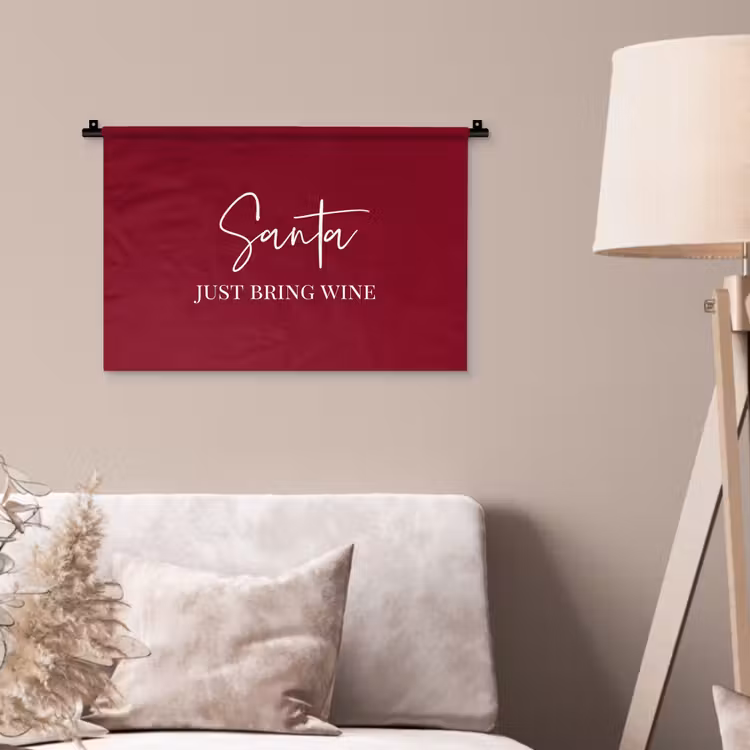 Wandkleed - Santa - Wine - Rood - Kerst - Kerstman — 2