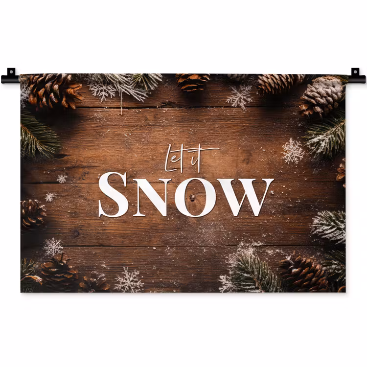 Wandkleed - Sneeuw - Houtlook - Quote - Let it snow — 1