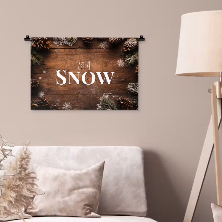 Wandkleed - Sneeuw - Houtlook - Quote - Let it snow — 2