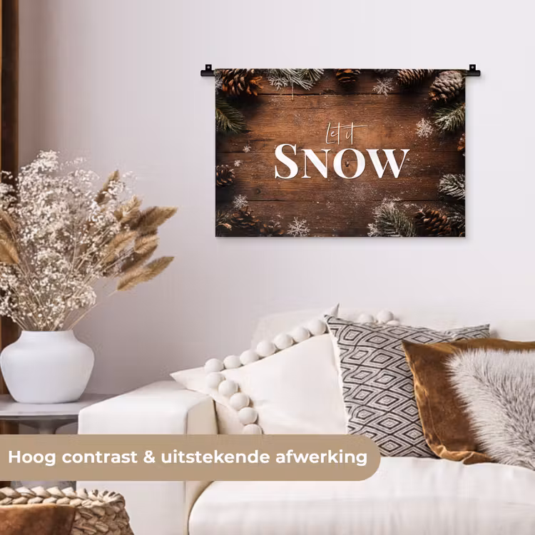 Wandkleed - Sneeuw - Houtlook - Quote - Let it snow — 4