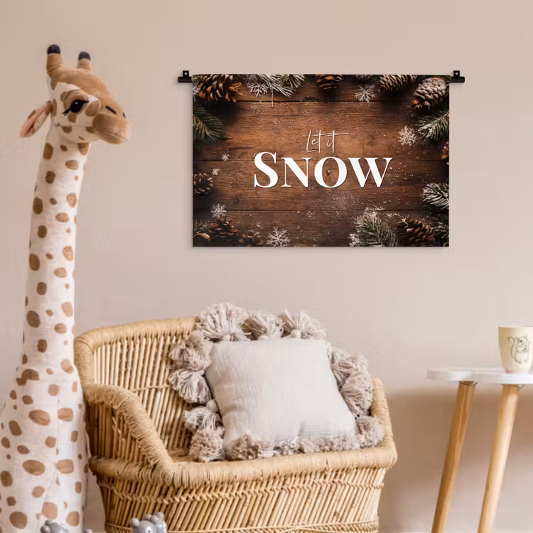 Wandkleed - Sneeuw - Houtlook - Quote - Let it snow — 5
