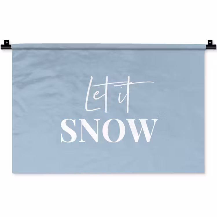 Wandkleed - Sneeuw - Winter - Blauw - Let it snow — 1