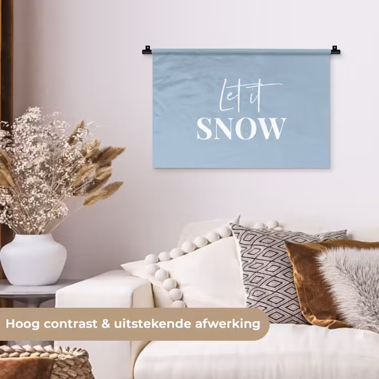 Wandkleed - Sneeuw - Winter - Blauw - Let it snow — 4
