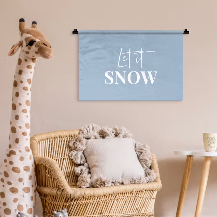 Wandkleed - Sneeuw - Winter - Blauw - Let it snow — 5