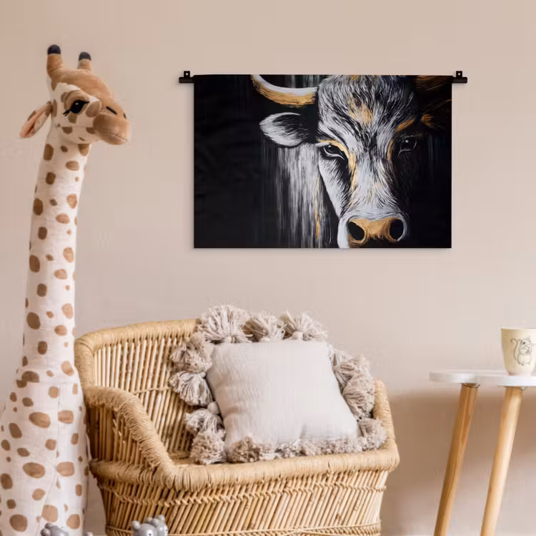 Wandkleed - Stier - Hoorns - Snuit - Goud — 5