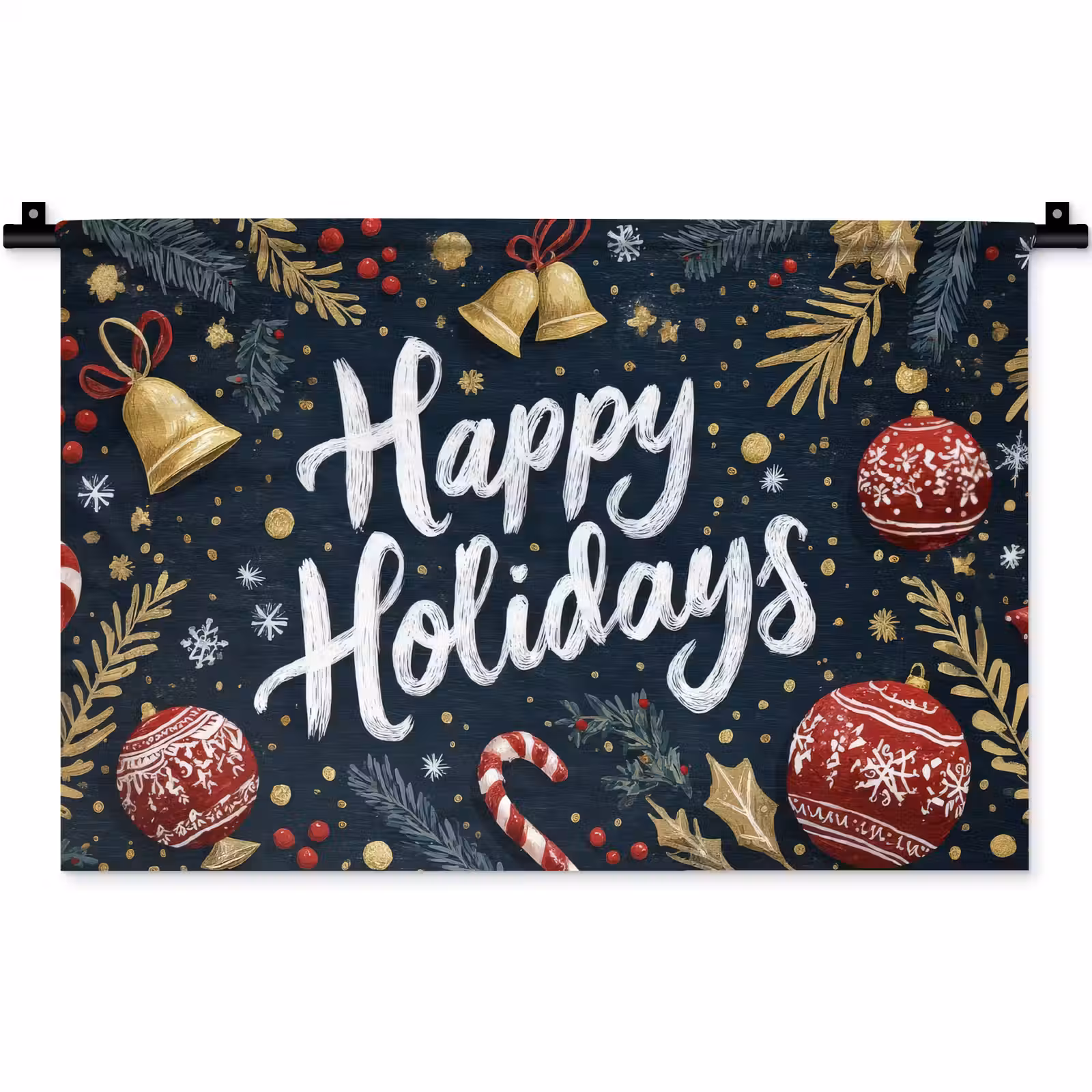 Wandkleed - Feestelijk - Kerstgroet - Kleurrijk — 1