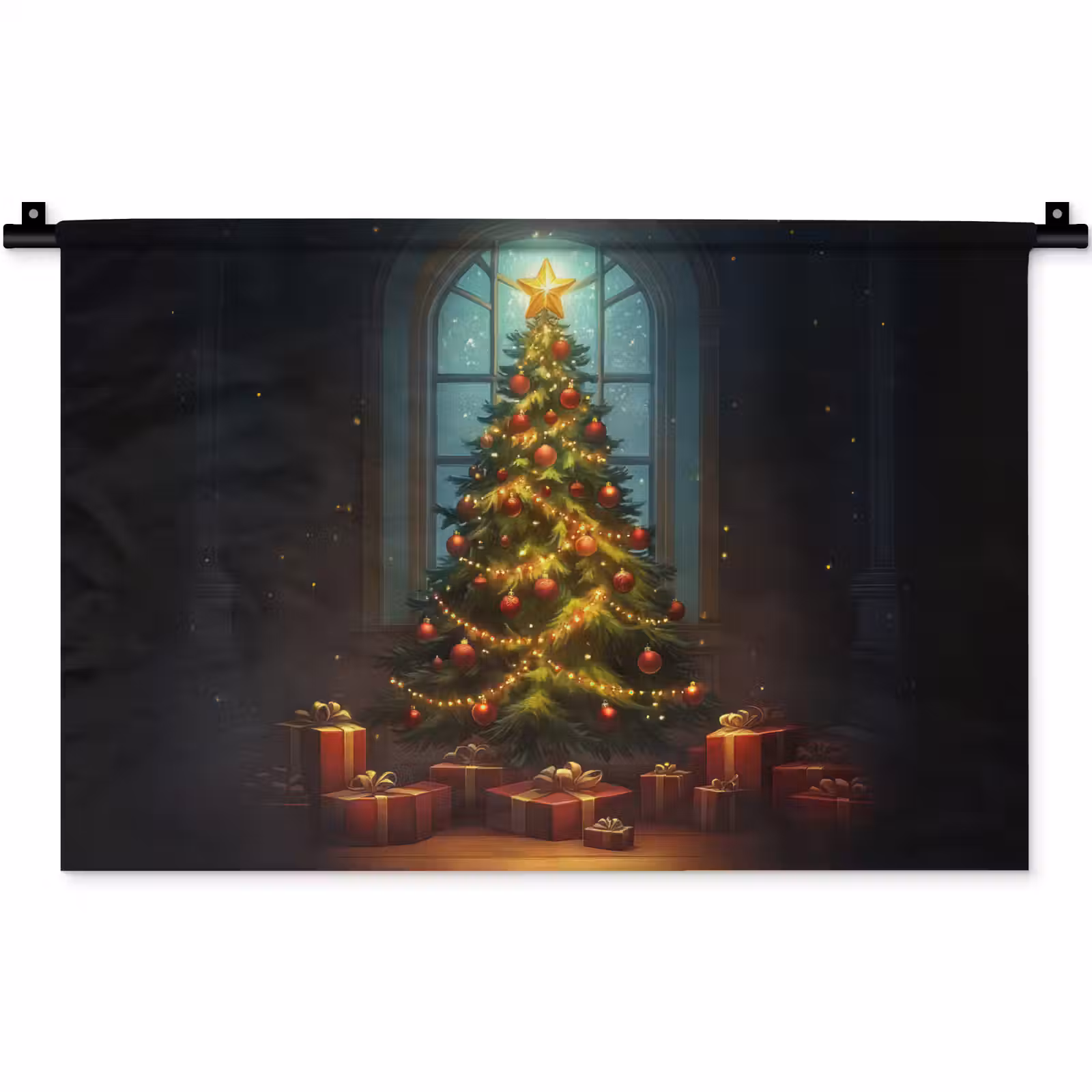 Wandkleed - Kerstboom - Cadeau - Kerst - Winter — 1