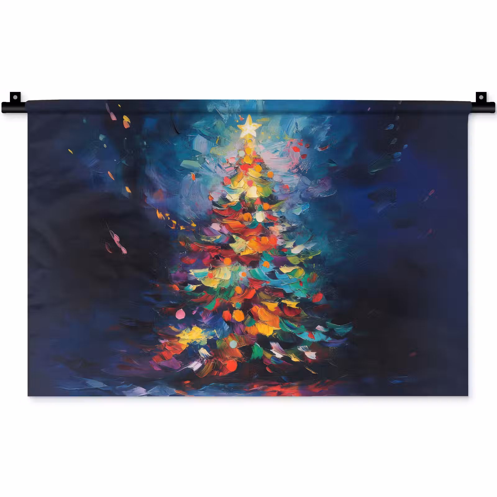Wandkleed - Kerstboom - Kerst - Abstract - Kleurrijk — 1