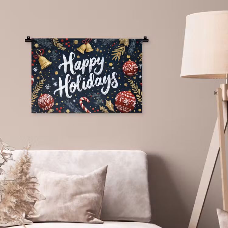 Wandkleed - Feestelijk - Kerstgroet - Kleurrijk — 2