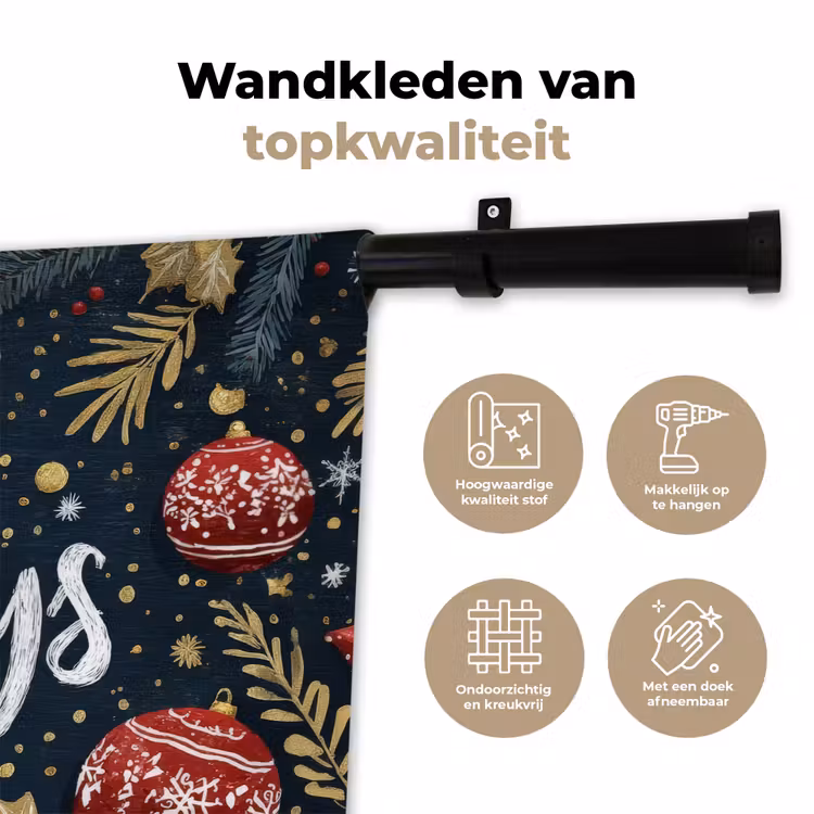 Wandkleed - Feestelijk - Kerstgroet - Kleurrijk — 3
