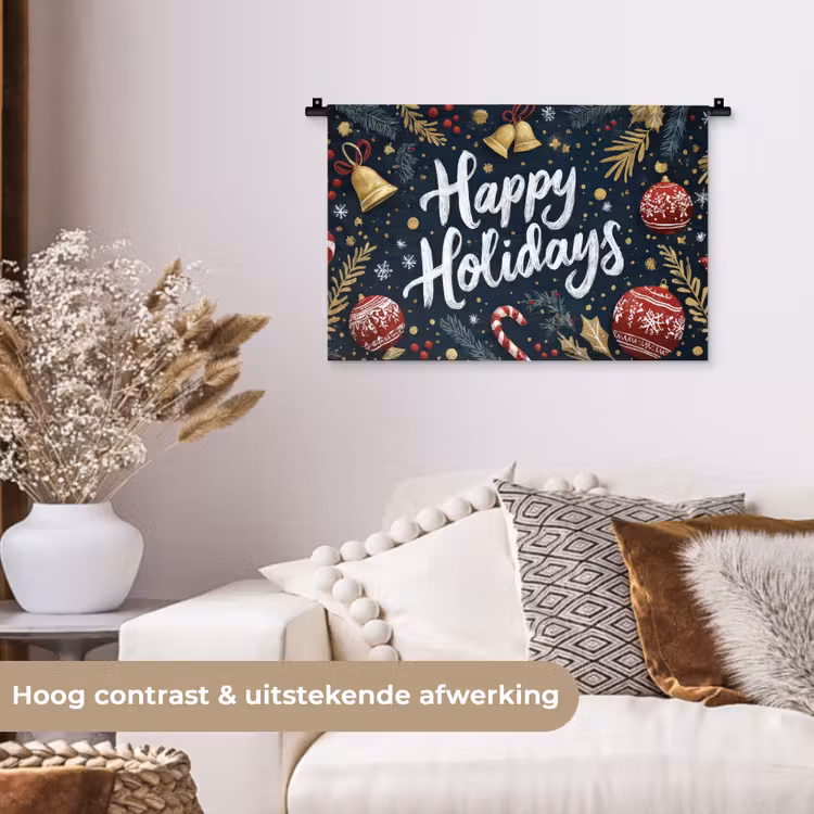 Wandkleed - Feestelijk - Kerstgroet - Kleurrijk — 4