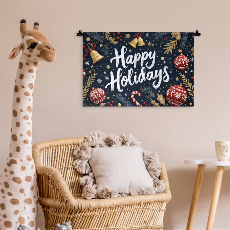 Wandkleed - Feestelijk - Kerstgroet - Kleurrijk — 5