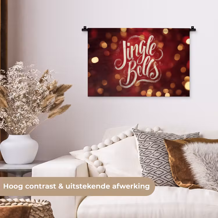 Wandkleed - Jingle - Bells - Kerst - Rood — 4