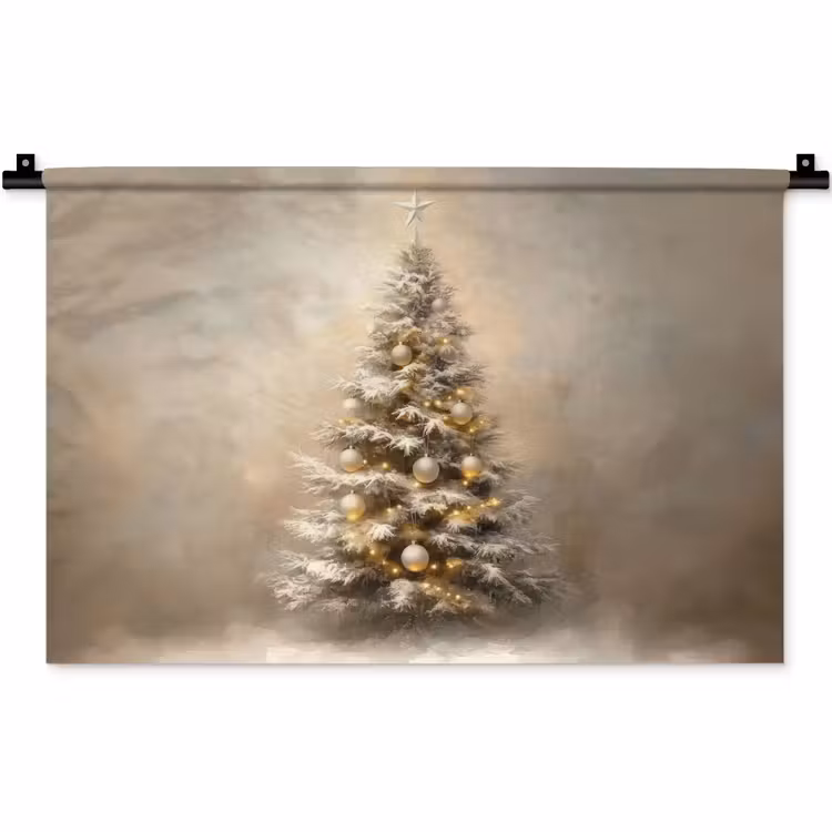 Wandkleed - Kerst - kerstboom - Sneeuw - Art — 1