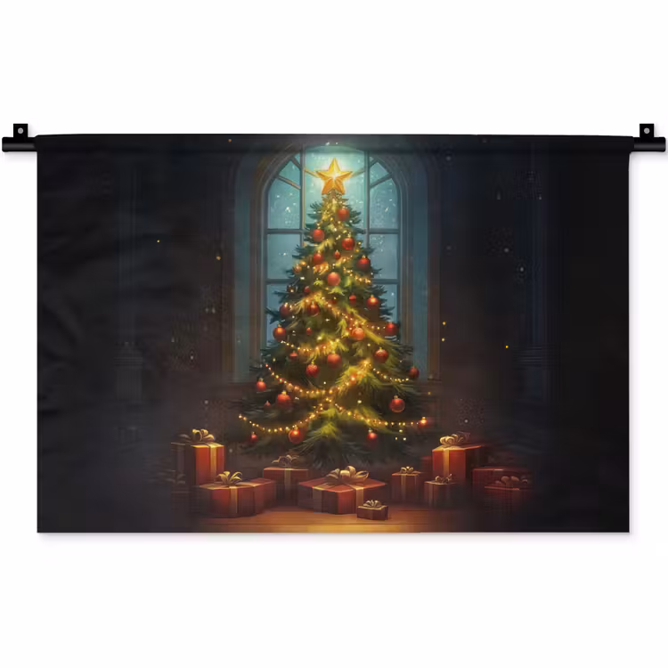 Wandkleed - Kerstboom - Cadeau - Kerst - Winter — 1